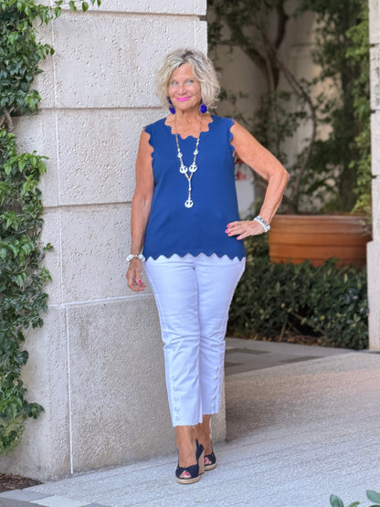 FRENCH RIVIERA NAVY SCALLOP TANK