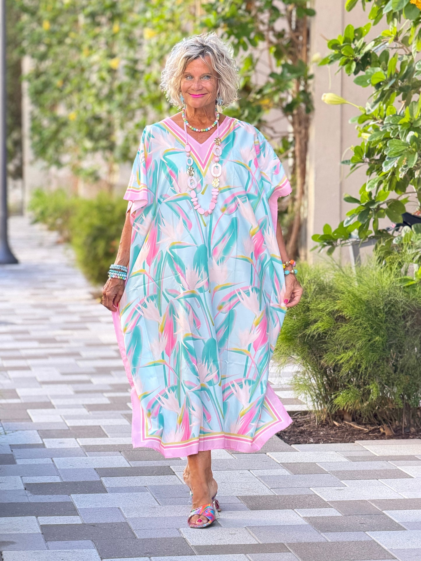 Birds Of Paradise Caftan Beach DRESS