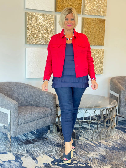 LULU B RED LINEN JACKET