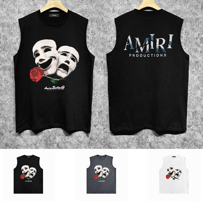 Amiri tank top double-sided rose printing
