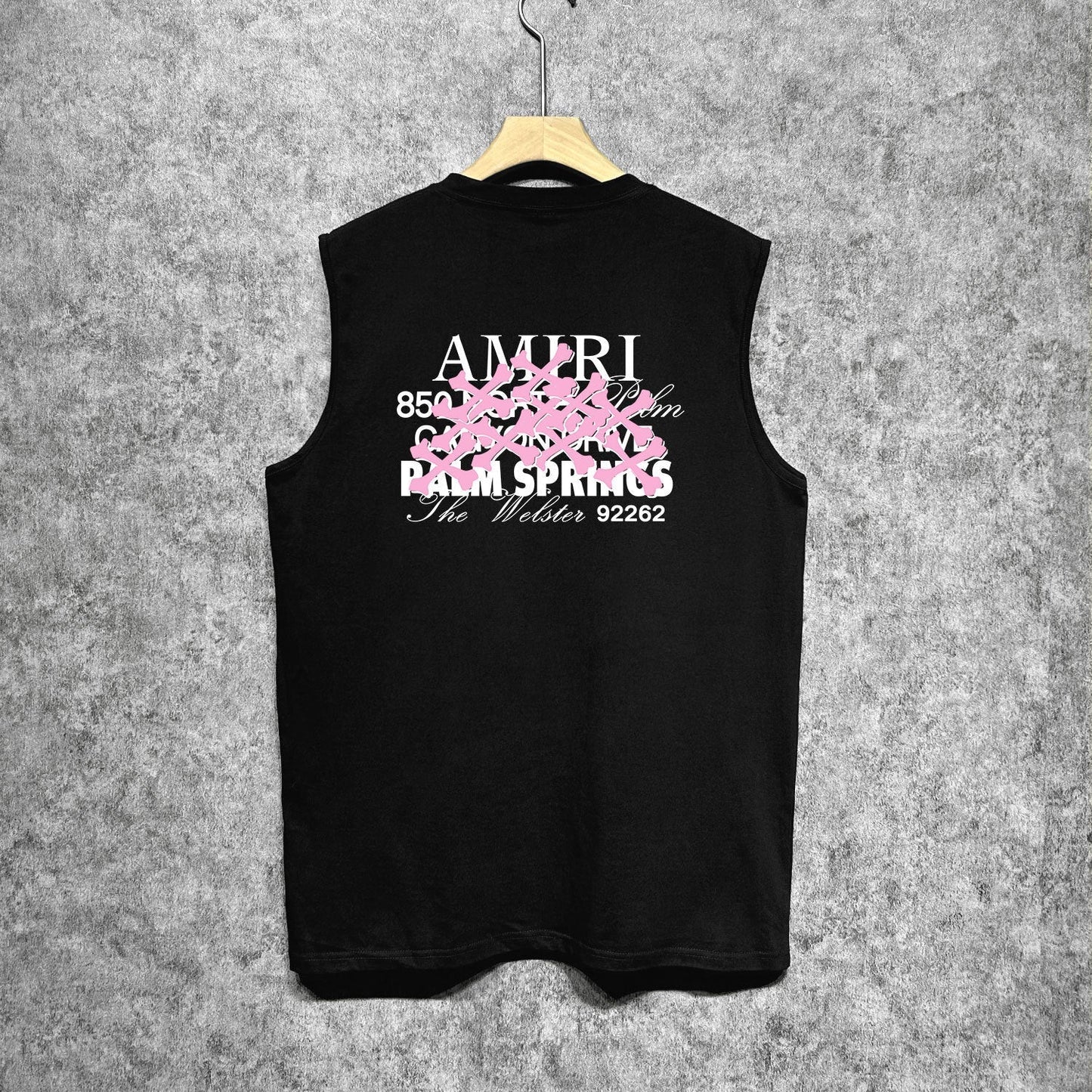 Amiri tank top pink bone print