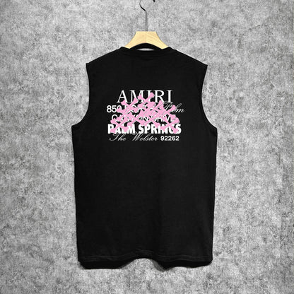 Amiri tank top pink bone print