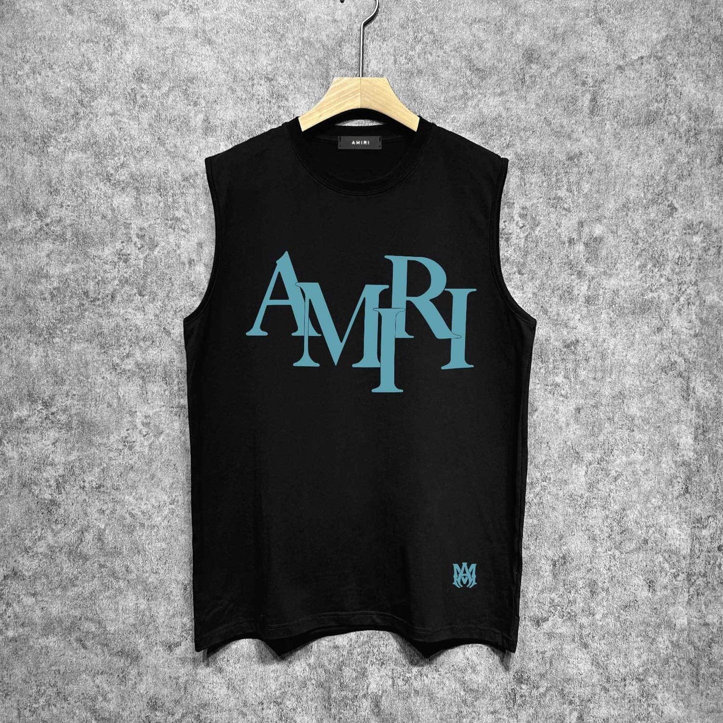 Amiri tank top with overlapping letter foam printing