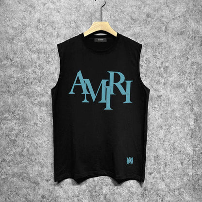 Amiri tank top with overlapping letter foam printing