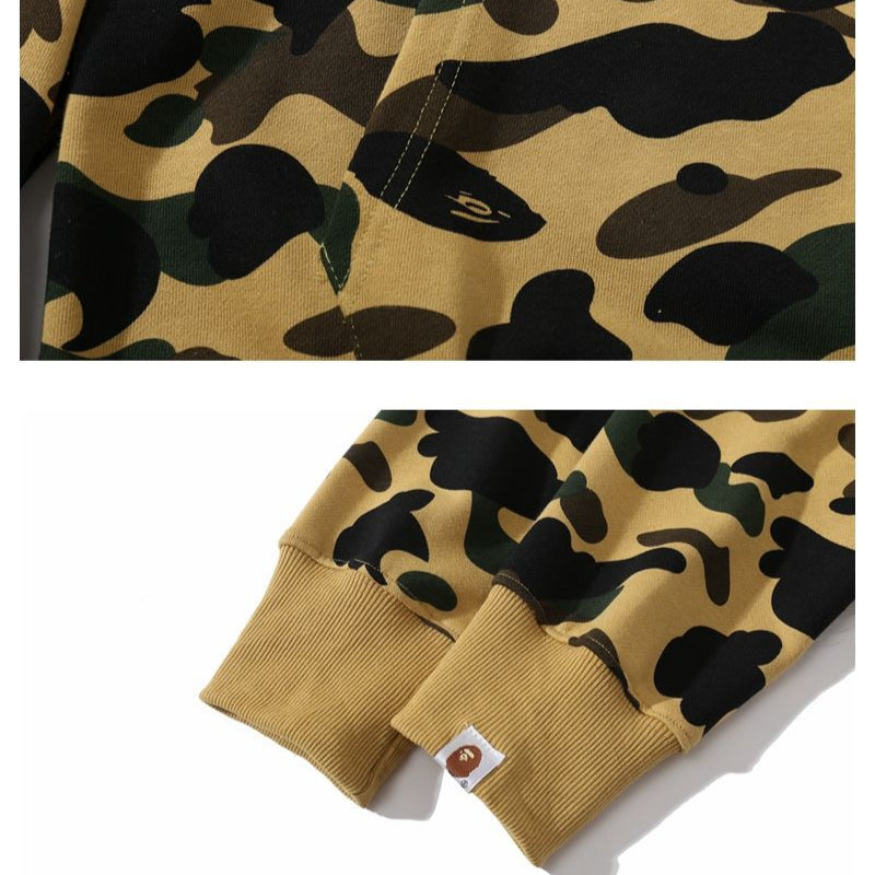 Bathing Ape Hoodie Camo Ape Embroidered Printed Hoodie Men's and Women's Pullover Sweater