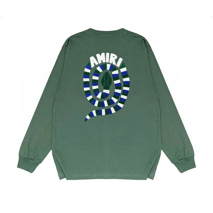 Amiri Long Sleeved Shirt Printed Trendy Pure Cotton