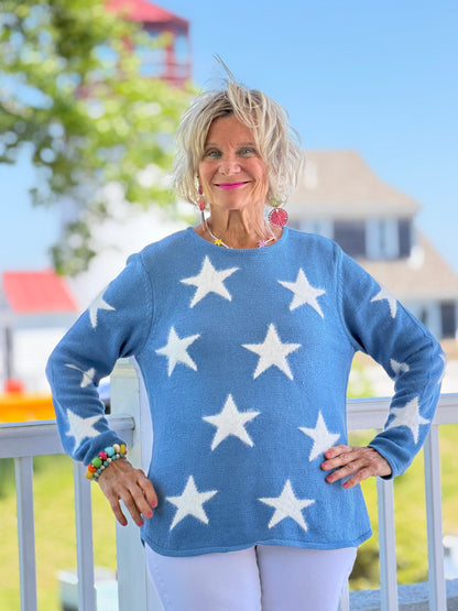 LULU B PERRI DOCKSIDE FUZZY SWEATER