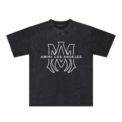 Amiri Washed Distressed T Shirt Printed Trendy Pure Cotton