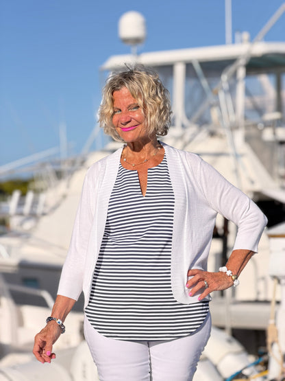DOCKSIDE NAVY SLEEVELESS TOP