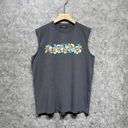 Amiri tank top floral letterprinting
