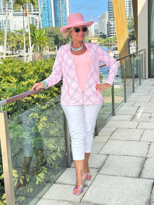 LULU B PINK CHIC FULL ZIPPER JACKET