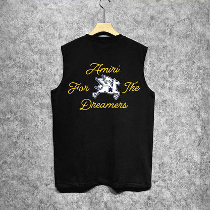 Amiri tank top yellow letter pegasus printing