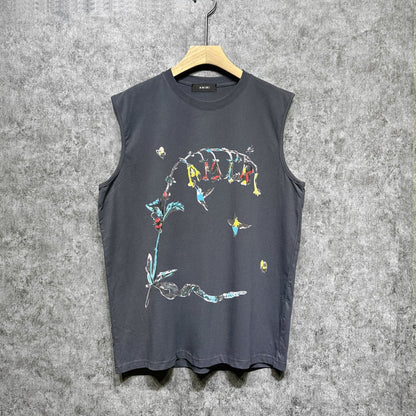 Amiri tank top hummingbird printing
