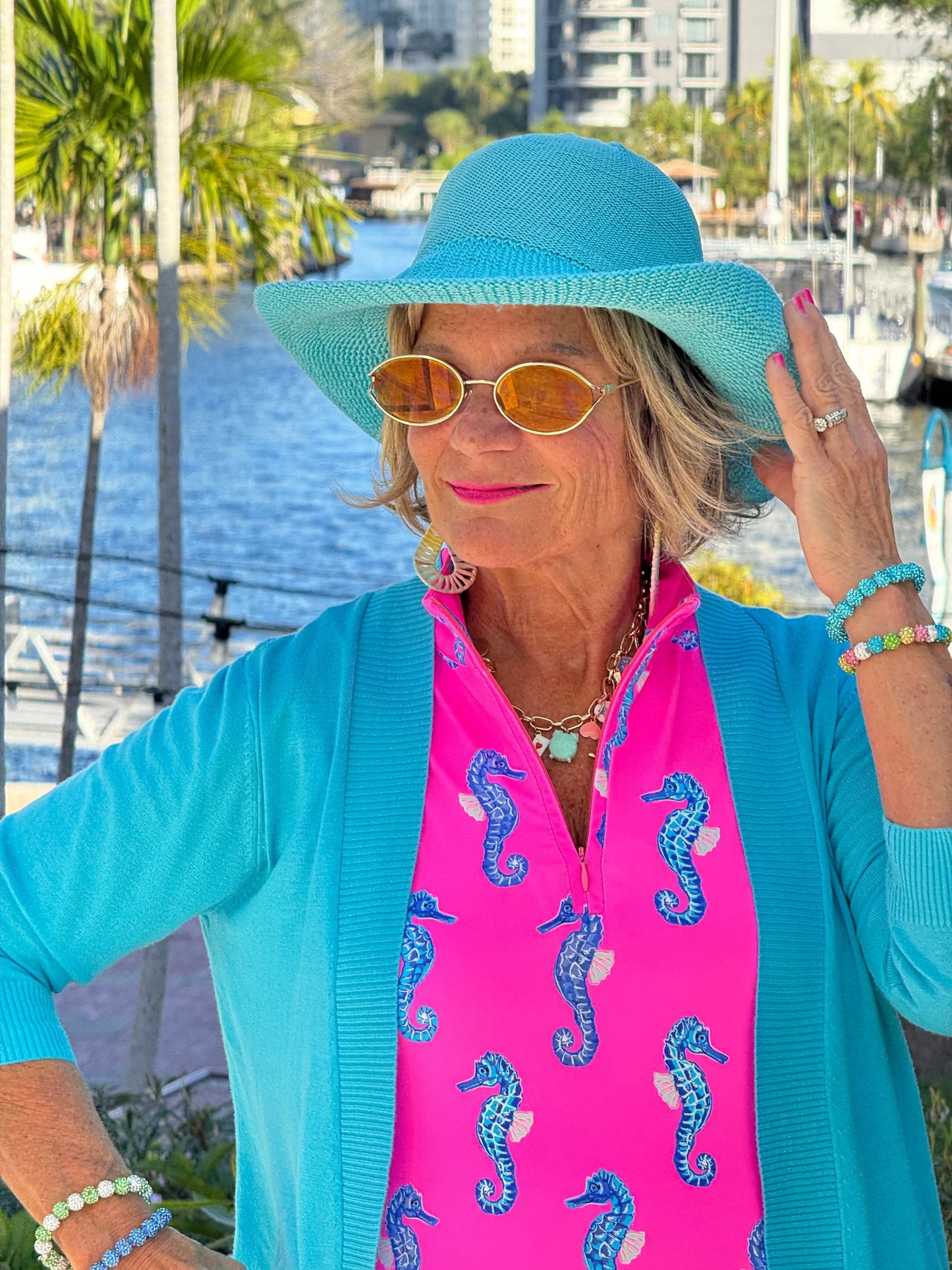 LULU B SEAHORSE BAY MIDI SLEEVELESS 1/4 ZIP MAXI DRESS