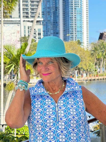 LULU B COASTAL BLOOM ZIPPER SWING DRESS