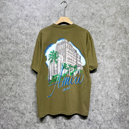 Amiri t shirts city forest printing short sleeve
