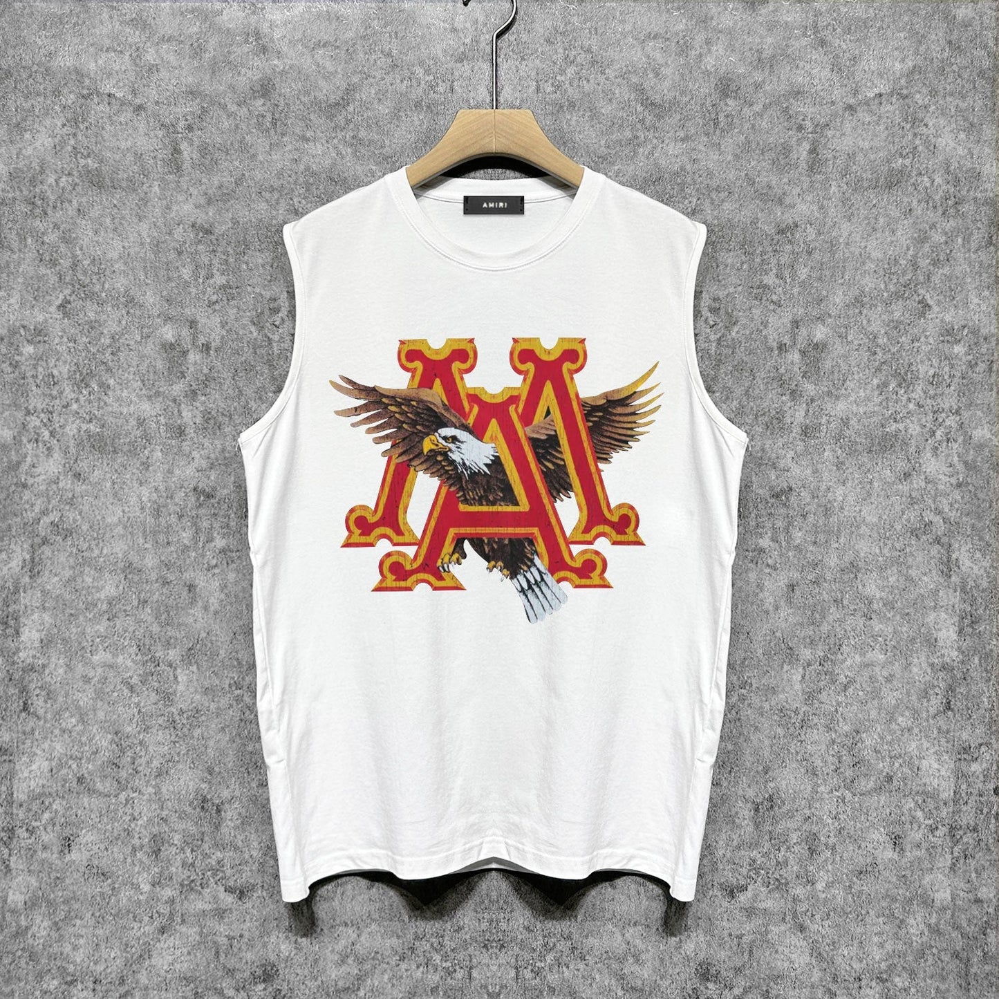 Amiri tank top oil painting flying eagle printing