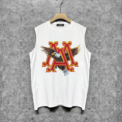 Amiri tank top oil painting flying eagle printing