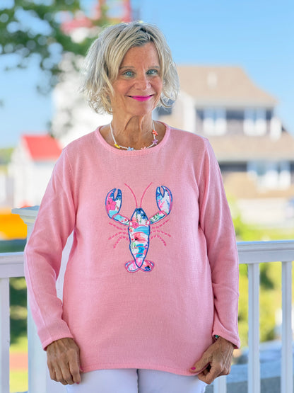 BEACH CLUB PINK LOBSTER SWEATER