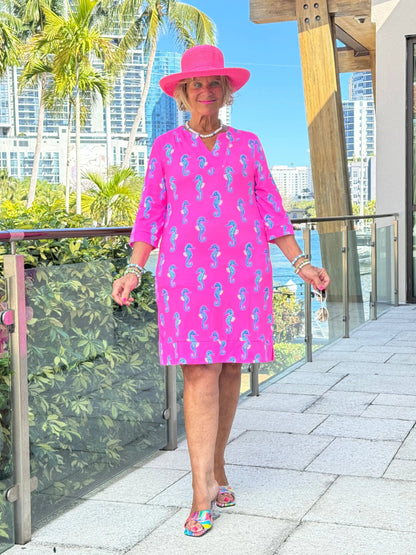 LULU B SEAHORSE BAY NOTCH SLEEVE DRESS