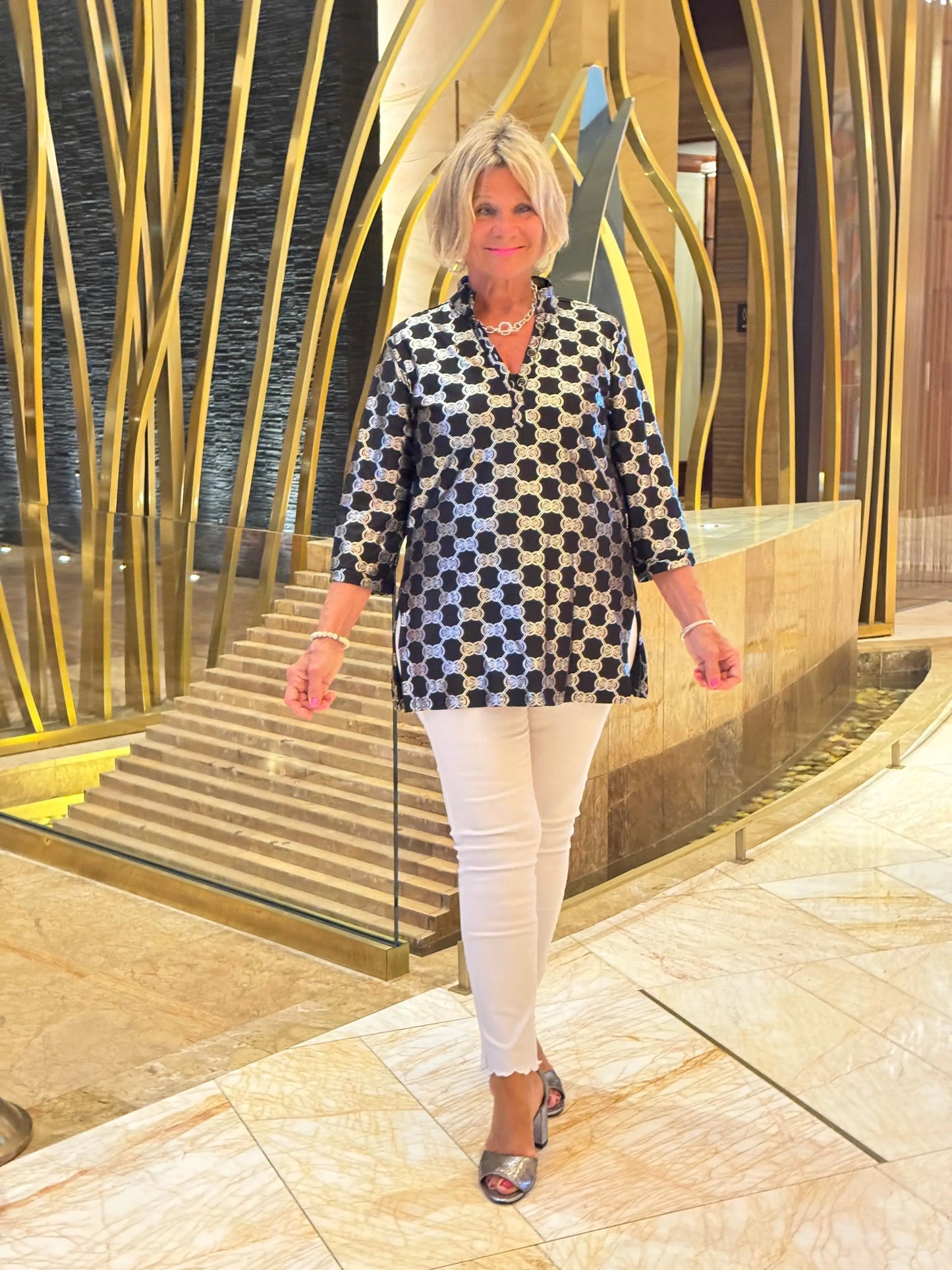 LULU-B BLACK AND SILVER TUNIC
