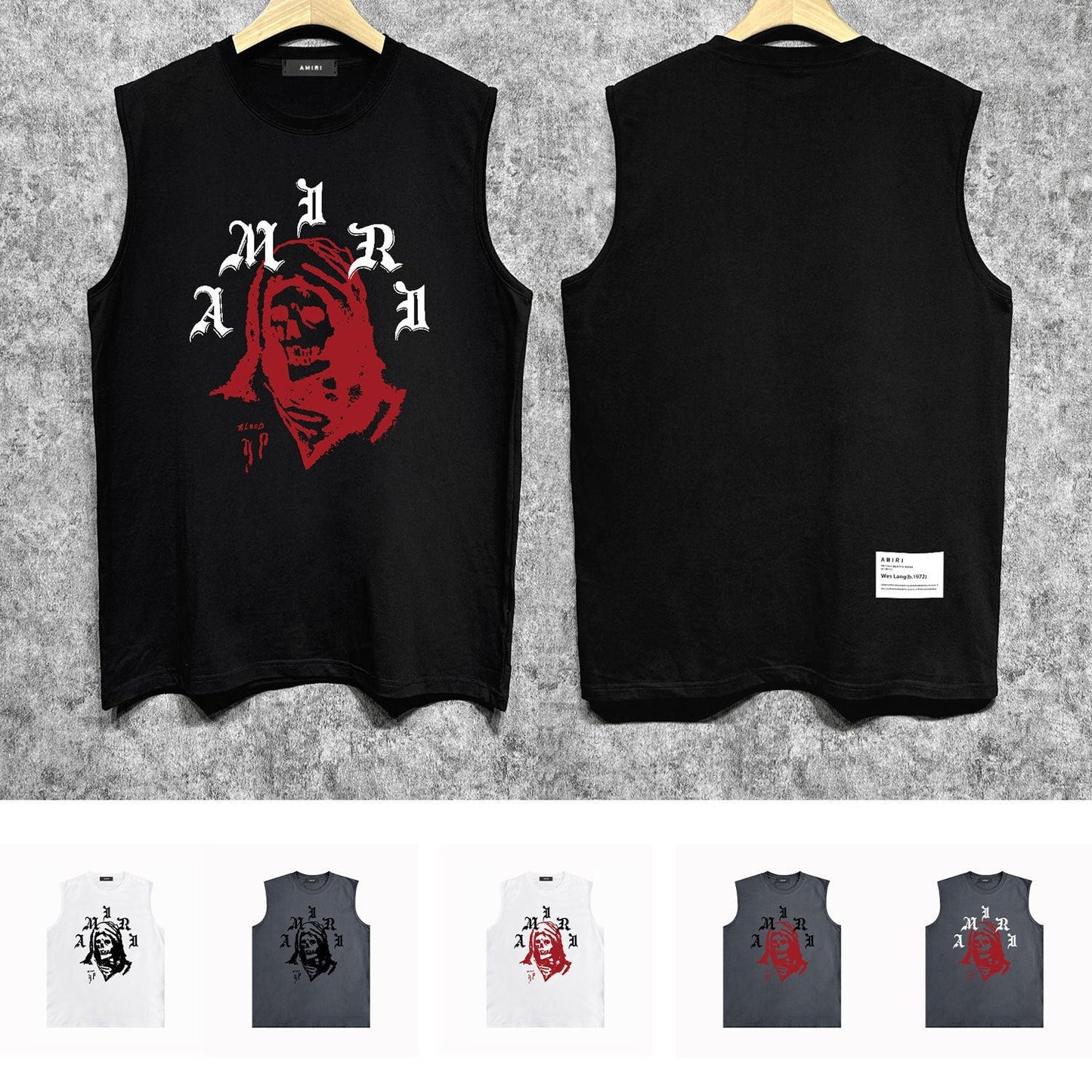 Amiri tank top bandana skull print