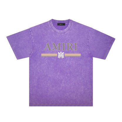 Amiri Washed Distressed T Shirt Printed Trendy Pure Cotton
