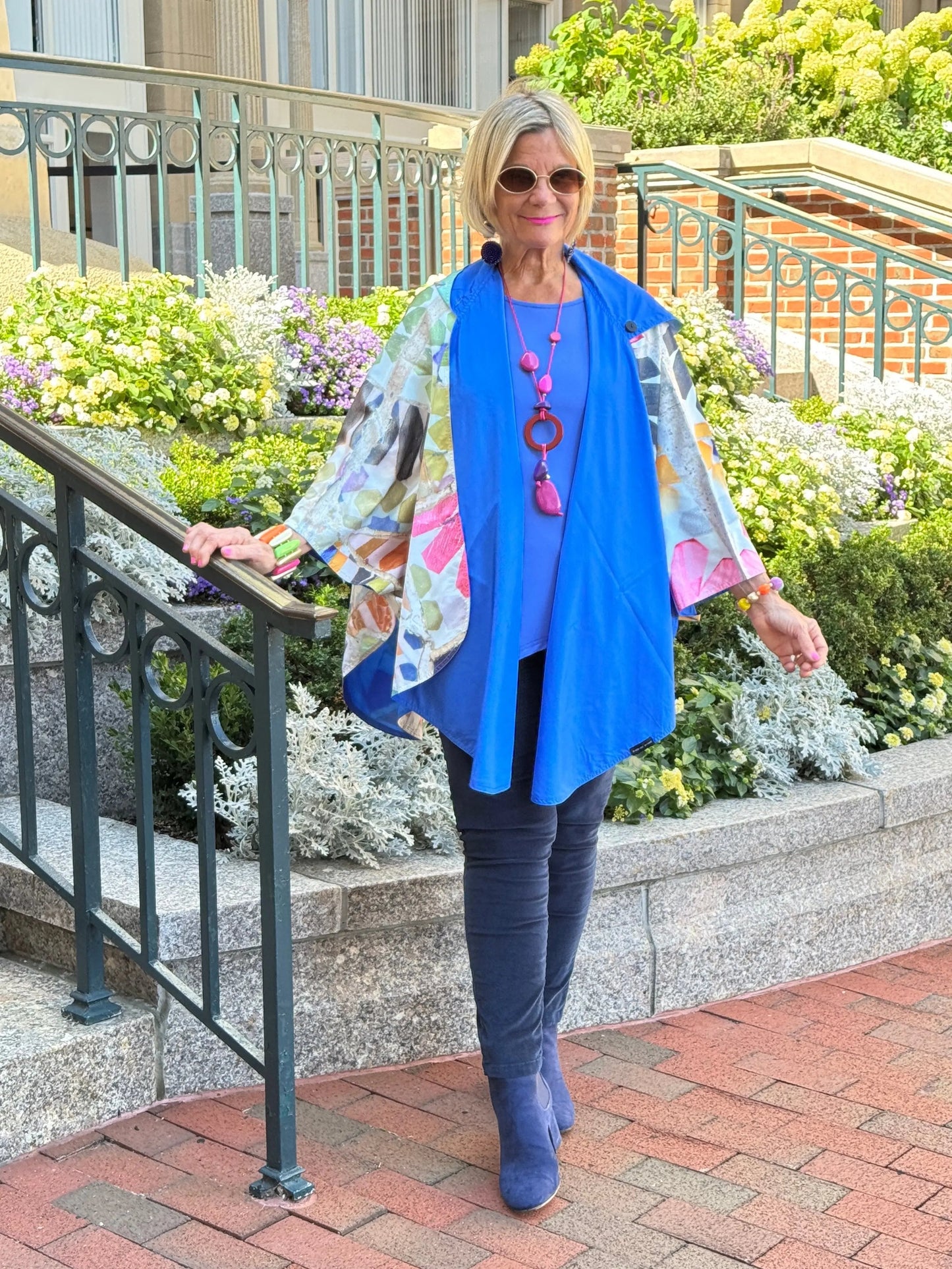 Blue Reversible Rain Cape - Collection