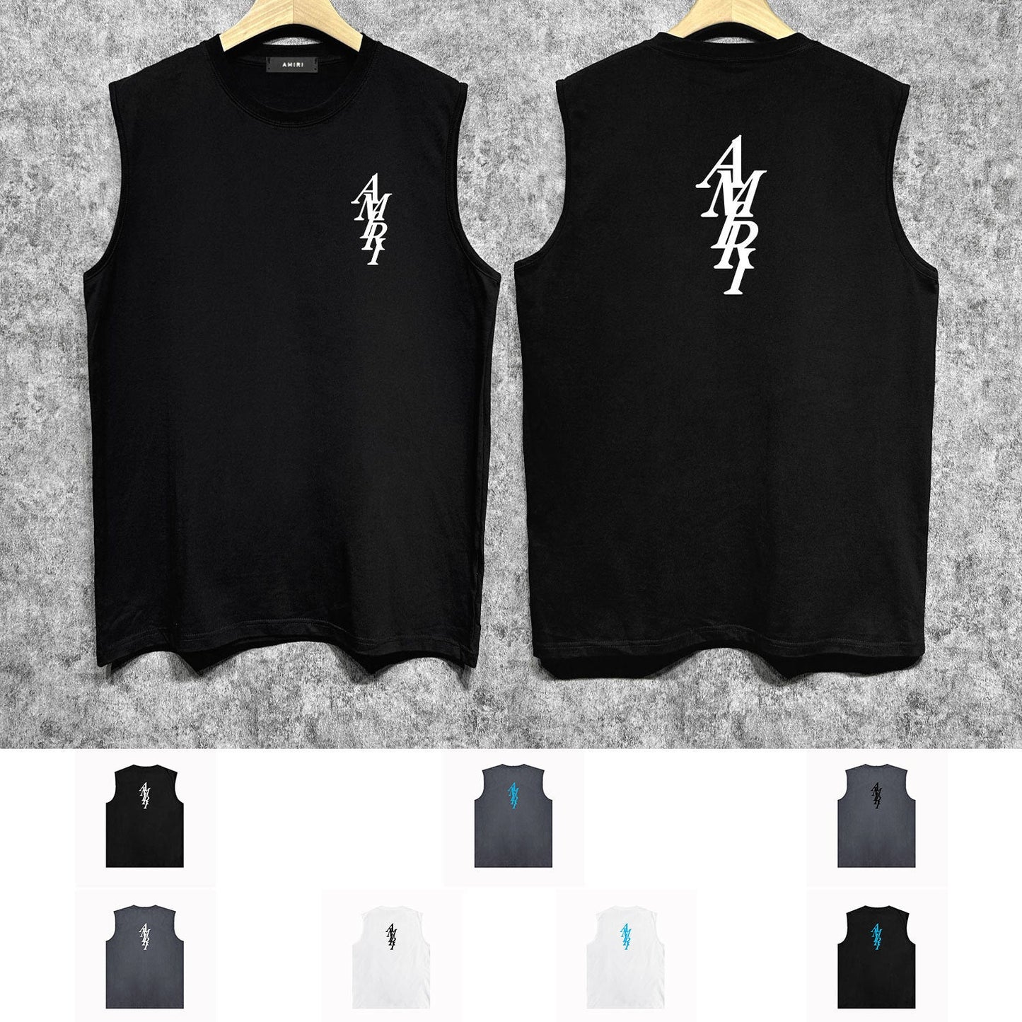Amiri tank top with vertical overlapping letterprinting