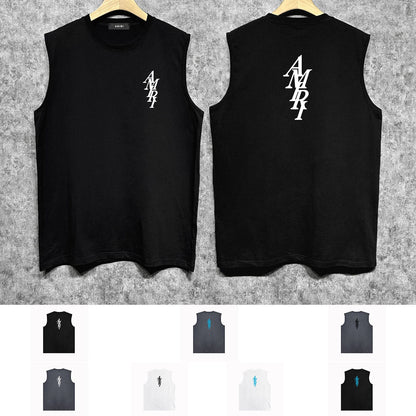 Amiri tank top with vertical overlapping letterprinting