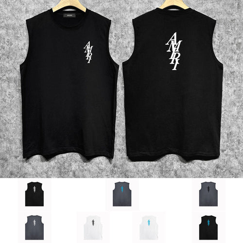 Amiri tank top with vertical overlapping letterprinting