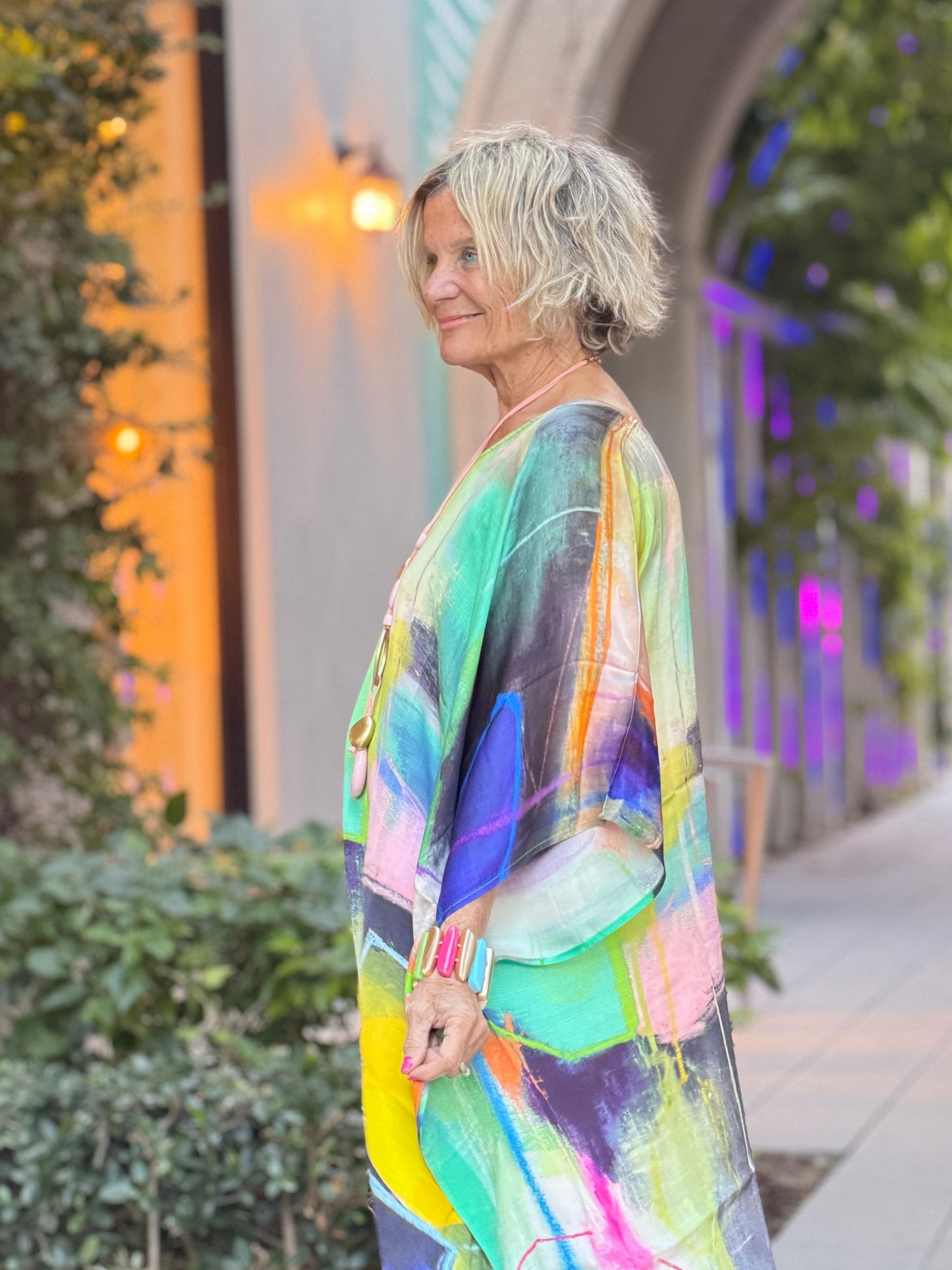 Artisan Bright Abstract Modal Kaftan