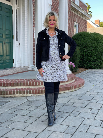 ELEGANT EXPRESSIONS RUFFLE NECK DRESS