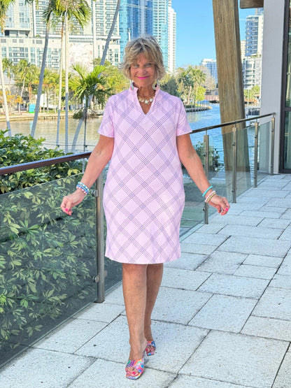 LULU B PINK CHIC SHORT SLEEVE DRESS