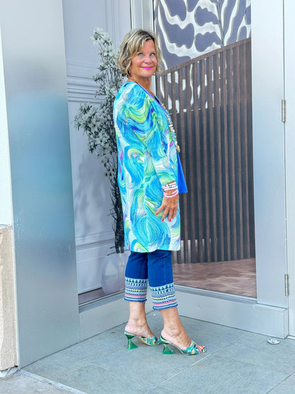 LULU-B DENIM PALM TREE PANT