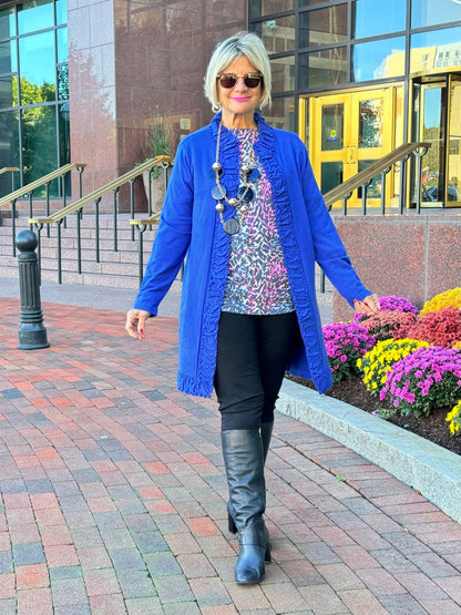 LULU-B ROUGED SAPPHIRE ROUGED CARDIGAN