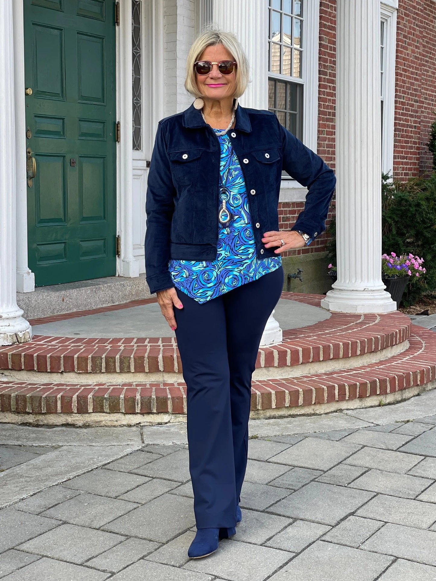 FANTASIA BLUE ASYMMETRIC TOP