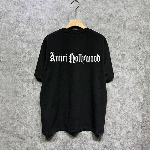 Amiri t shirts sanskrit printing short sleeve