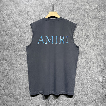 Amiri tank top splash paint simple letterprinting