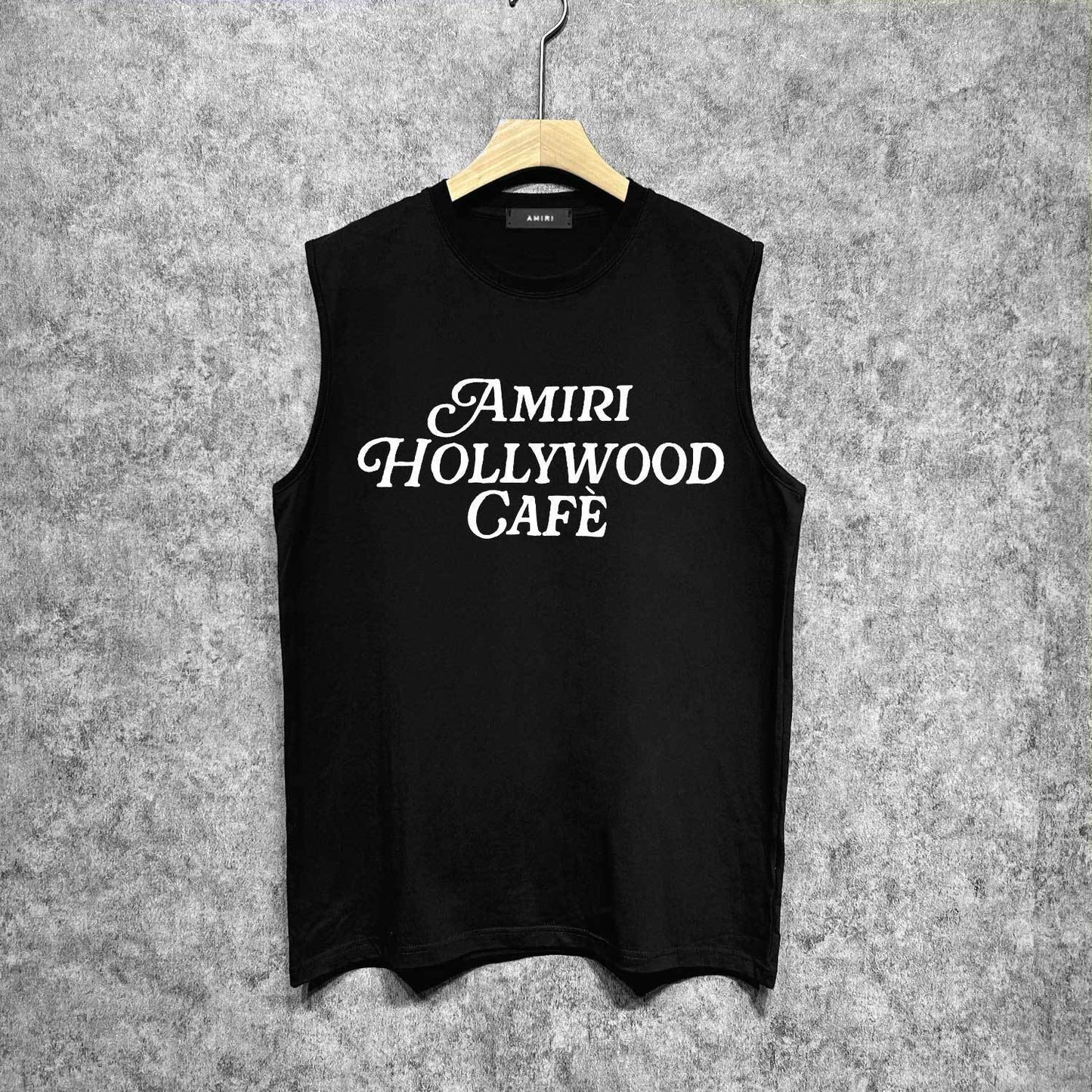Amiri tank top hollywood font printing