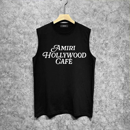 Amiri tank top hollywood font printing