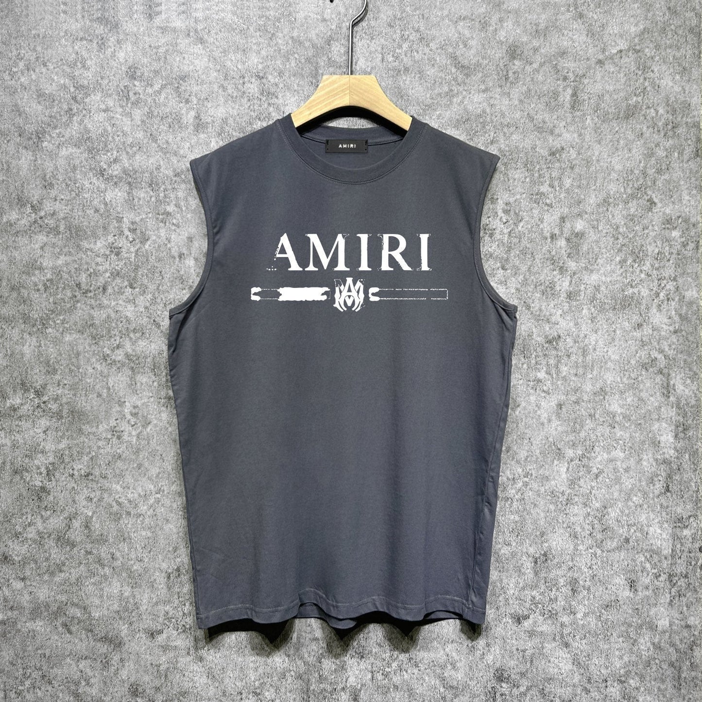 Amiri tank top with damaged letter horizontal stripesprinting