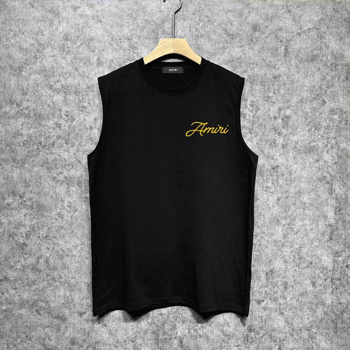 Amiri tank top yellow letter pegasus printing