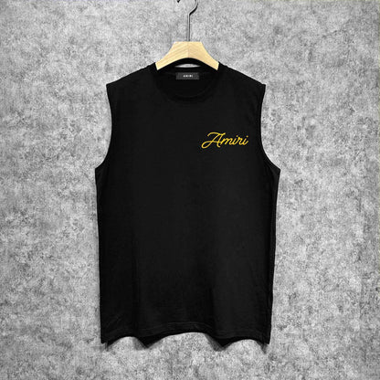 Amiri tank top yellow letter pegasus printing