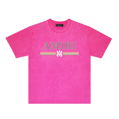 Amiri Washed Distressed T Shirt Printed Trendy Pure Cotton
