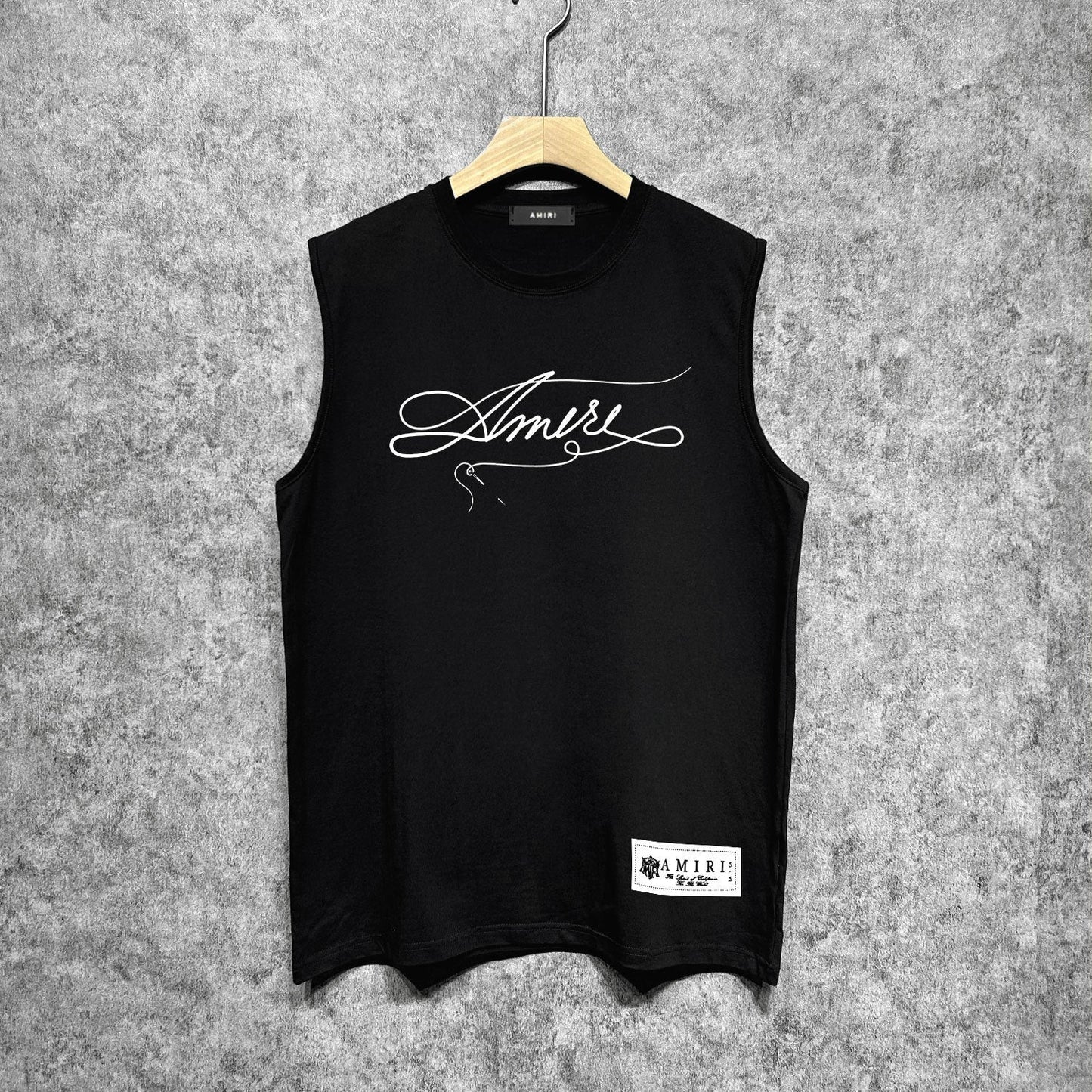 Amiri tank top needlework letterprinting