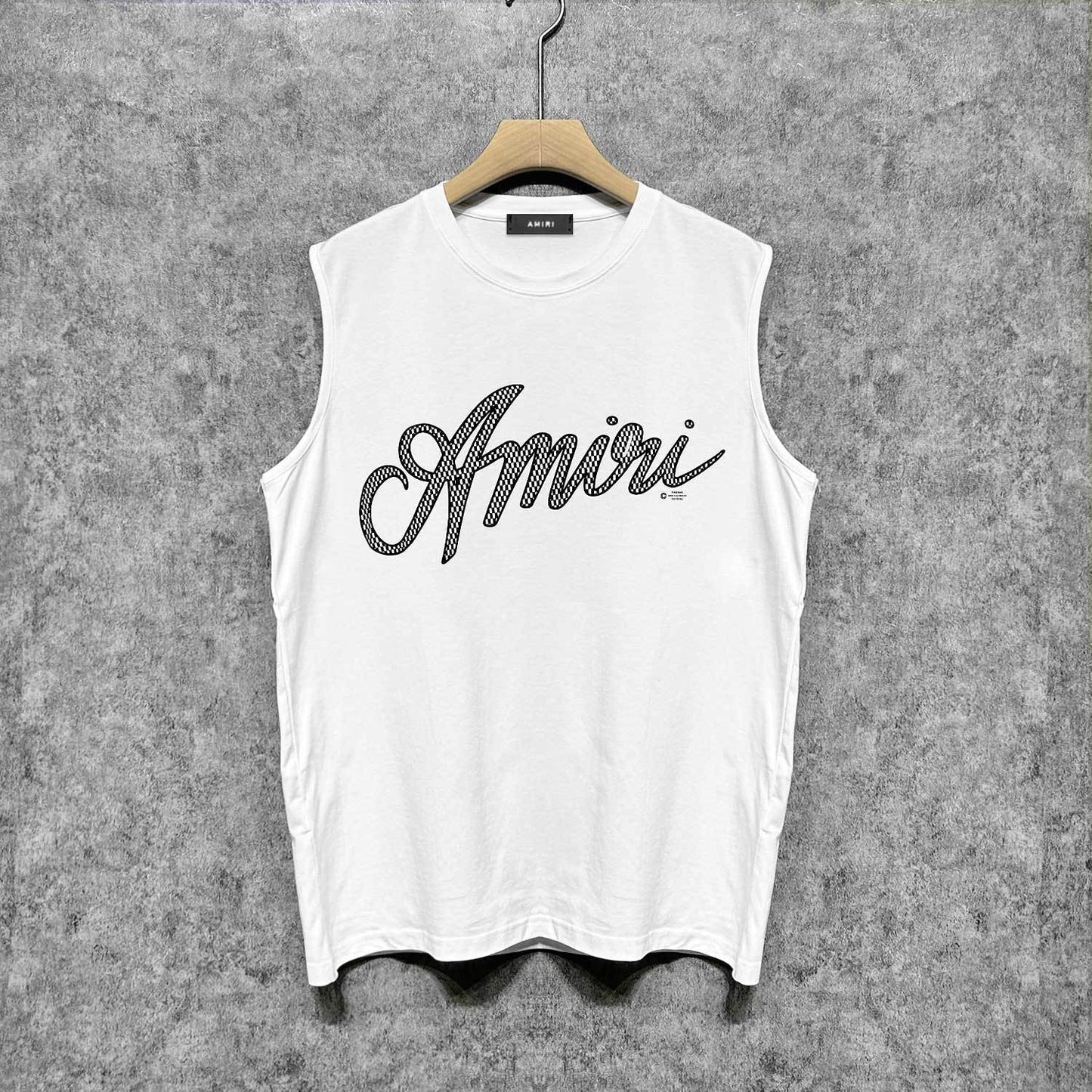 Amiri tank top black and white print