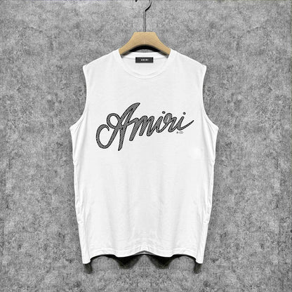 Amiri tank top black and white print