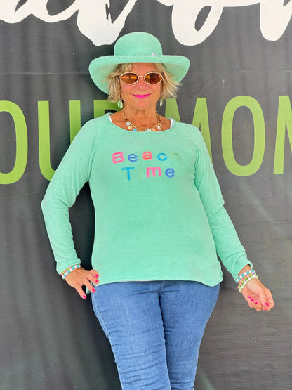 LULU-B MINT BEACH TIME SWEATER