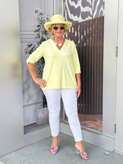 LULU-B TAILORED CLEAR SUNSHINE V NECK